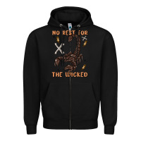 Black no rest for the wicked Zipper Hoodie - MaliasSmallBusiness