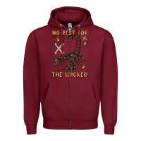 Burgundy no rest for the wicked Zipper Hoodie - MaliasSmallBusiness
