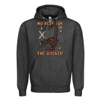 Charcoal Heather no rest for the wicked Zipper Hoodie - MaliasSmallBusiness