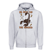 Heather Grey no rest for the wicked Zipper Hoodie - MaliasSmallBusiness