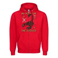 Red no rest for the wicked Zipper Hoodie - MaliasSmallBusiness