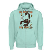 Seafoam no rest for the wicked Zipper Hoodie - MaliasSmallBusiness