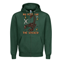 Sports Green no rest for the wicked Zipper Hoodie - MaliasSmallBusiness