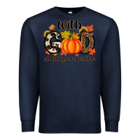 Navy with god all things are possible Premium Sweatshirt - MaliasSmallBusiness