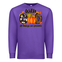 Purple with god all things are possible Premium Sweatshirt - MaliasSmallBusiness