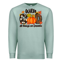 Seafoam with god all things are possible Premium Sweatshirt - MaliasSmallBusiness