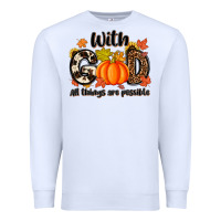 White with god all things are possible Premium Sweatshirt - MaliasSmallBusiness