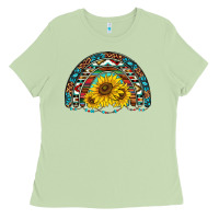Matcha western sunflowers aztec leopard serape  rainbows Ladies Tee - AdoDesignShop