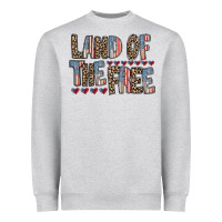 Heather Grey land of the free Heavyweight Sweatshirt - RacoonDesign