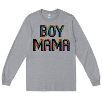Heather Grey boy mama Long Sleeve Tee - JahusDesignShop