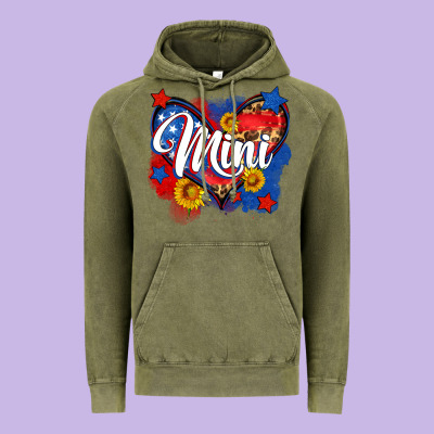 American Mini Heart Vintage Hoodie Designed By Neo Western