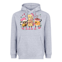 Heather Grey mexican christmas pan dulce cartoon characters Heavyweight Hoodie - MaliasSmallBusiness