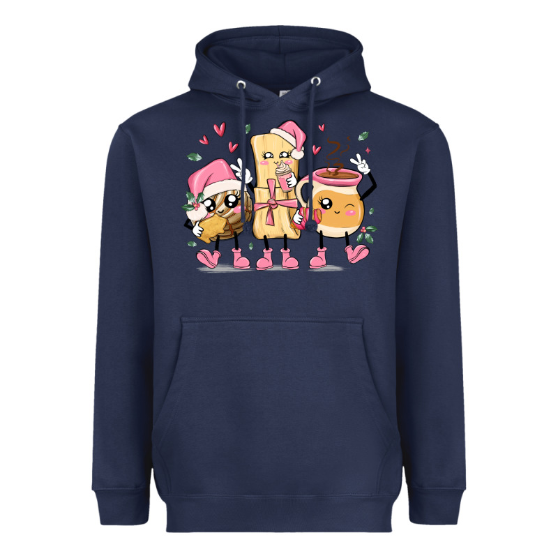 Mexican Christmas Pan Dulce Cartoon Characters Heavyweight Hoodie by MaliasSmallBusiness | Teevron