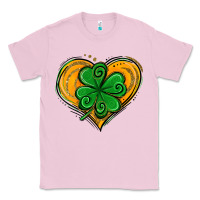 Bubblegum Pink St. Patrick's Day Heart with Shamrock Classic Tee - Jasminsmagicworld