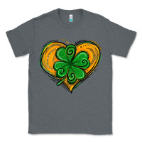 Charcoal Heather St. Patrick's Day Heart with Shamrock Classic Tee - Jasminsmagicworld