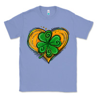 Colony Blue St. Patrick's Day Heart with Shamrock Classic Tee - Jasminsmagicworld
