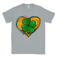 Heather Grey St. Patrick's Day Heart with Shamrock Classic Tee - Jasminsmagicworld