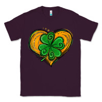 Plum St. Patrick's Day Heart with Shamrock Classic Tee - Jasminsmagicworld