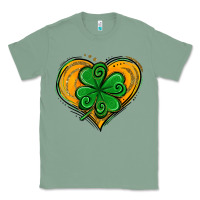Sage St. Patrick's Day Heart with Shamrock Classic Tee - Jasminsmagicworld