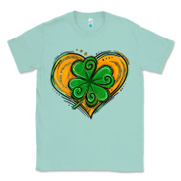 Seafoam St. Patrick's Day Heart with Shamrock Classic Tee - Jasminsmagicworld
