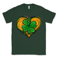 Sports Green St. Patrick's Day Heart with Shamrock Classic Tee - Jasminsmagicworld