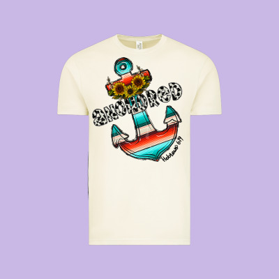 Anchored Vintage Tee Designed By Cowhidedigitalart