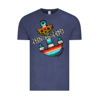 Vintage Denim anchored Vintage Tee - CowhideDigitalArt