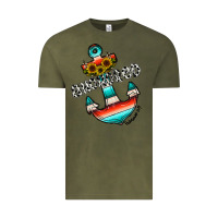 Vintage Olive anchored Vintage Tee - CowhideDigitalArt