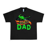 Black racing dad with racing motorcycle Urban Heavy Tee - AdoDesignShop