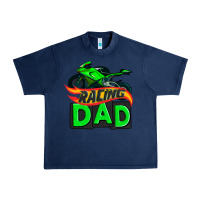 Navy racing dad with racing motorcycle Urban Heavy Tee - AdoDesignShop