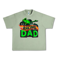 Oil Green racing dad with racing motorcycle Urban Heavy Tee - AdoDesignShop