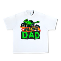 White racing dad with racing motorcycle Urban Heavy Tee - AdoDesignShop