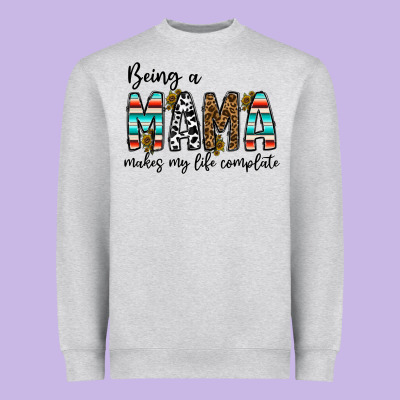 Being Mama Makes My Life Complate Heavyweight Sweatshirt Designed By Cowhidedigitalart