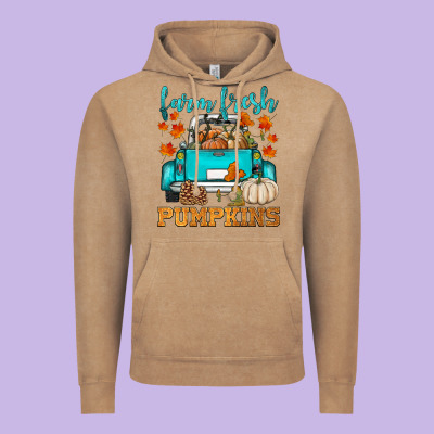 Farm Fresh Pumpkins Vintage Hoodie Designed By Hra Design Shop