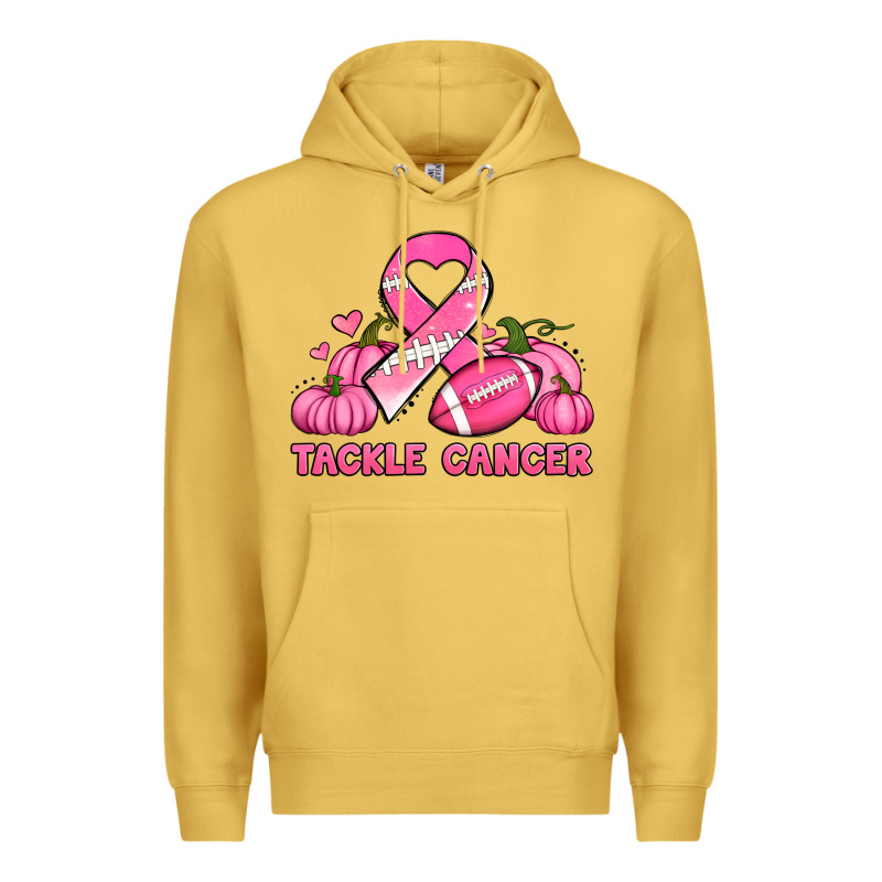 Tackle Cancer Pumpkins Football And Ribbon Breast Cancer Awareness Premium Hoodie by Jasminsmagicworld | Teevron
