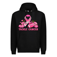 Black tackle cancer pumpkins football and ribbon breast cancer awareness Premium Hoodie - Jasminsmagicworld