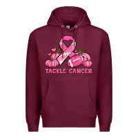 Burgundy tackle cancer pumpkins football and ribbon breast cancer awareness Premium Hoodie - Jasminsmagicworld