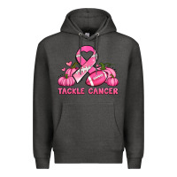 Charcoal Heather tackle cancer pumpkins football and ribbon breast cancer awareness Premium Hoodie - Jasminsmagicworld