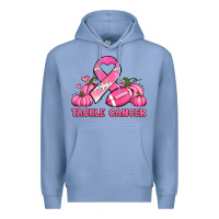 Colony Blue tackle cancer pumpkins football and ribbon breast cancer awareness Premium Hoodie - Jasminsmagicworld