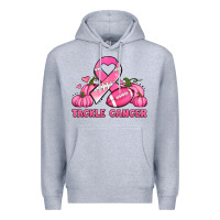 Heather Grey tackle cancer pumpkins football and ribbon breast cancer awareness Premium Hoodie - Jasminsmagicworld