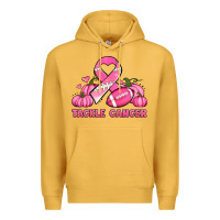 Mustard tackle cancer pumpkins football and ribbon breast cancer awareness Premium Hoodie - Jasminsmagicworld