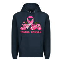 Navy tackle cancer pumpkins football and ribbon breast cancer awareness Premium Hoodie - Jasminsmagicworld