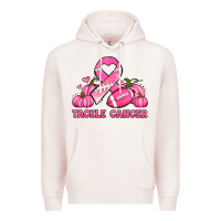 Pale Pink tackle cancer pumpkins football and ribbon breast cancer awareness Premium Hoodie - Jasminsmagicworld