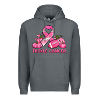 Rock tackle cancer pumpkins football and ribbon breast cancer awareness Premium Hoodie - Jasminsmagicworld
