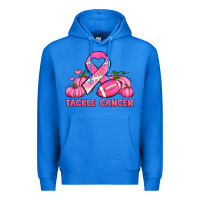 True Royal tackle cancer pumpkins football and ribbon breast cancer awareness Premium Hoodie - Jasminsmagicworld