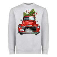 Heather Grey christmas trees truck Heavyweight Sweatshirt - FaDigitalArtStudio