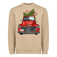 Mushroom christmas trees truck Heavyweight Sweatshirt - FaDigitalArtStudio