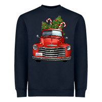 Navy christmas trees truck Heavyweight Sweatshirt - FaDigitalArtStudio
