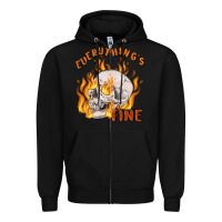 Black everything's fine Zipper Hoodie - MaliasSmallBusiness