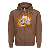 Chestnut everything's fine Zipper Hoodie - MaliasSmallBusiness